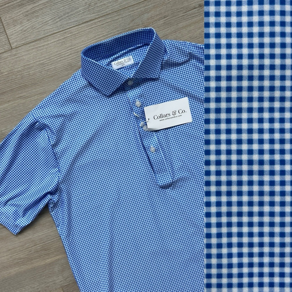 Collars and Co Dress Polo Shirt Mens Small Relaxed Featherweight‎ Blue Golf New